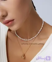 گردنبند زنانه سنگ صدف طبیعی با تراش خاص