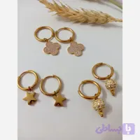 گوشواره حلقه ای استیل با طرح های خاص