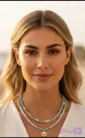 گردنبند دخترانه ساحلی صدف طبیعی و مروارید