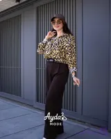 شومیز زنانه ترک برند ktn پلنگی کره ای