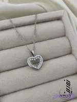 گردنبند قلب نگینی دخترانه کد 3115