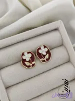 گوشواره میناکاری گل و مروارید چری کد 4125
