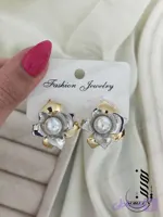 گوشواره فشن گل مرواریدی کد 4109