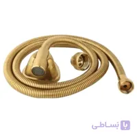شلنگ توالت فلزی دو سر برنجی رنگ کروم مات