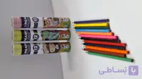 مداد رنگی ۱۲ رنگ  پیکاسو با تراش عالی همراه  قاب استوانه ای فلزی