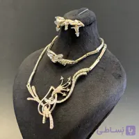 سرویس چهار تکه استیل زنانه رادیوم با نگین ضد ریزش | رنگ ثابت، ضد حساسیت، قفل کتابی