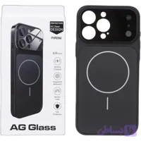 قاب اورجینال AG Glass محافظ لنز برجسته براق Magsafe مدل Apple iPhone 16 Pro - مشکی