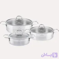سرویس تابه استیل لایف اسمایل مدل LIFEP12 SHR6 دو دسته 6 پارچه