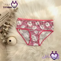شورت دخترانه نخی طرح گربه کیوت 2XL گلبهی نهال