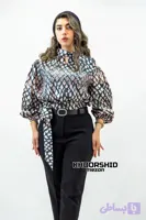 قیمت شومیز ژاکارد براق گره ای