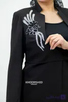 کت زنانه مجلسی مشکی پنل سنگدوزی
