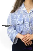 شومیز راه راه مدل ریش