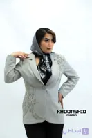 کت تک‌ زنانه سنگدوزی طوسی