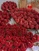 شمع قلب حصیری و گل قلبی و گل بیوتی برند پردیس
