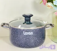 قابلمه ۱۸ سانتی گرانیتی لاوان مدل تیتان طوسی دو دسته درب پیرکس