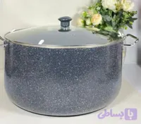 قابلمه ۳۸ سانتی گرانیتی لاوان مدل تیتان طوسی دو دسته درب پیرکس