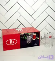 فنجان گلکسی بلند بلور اچ بی قیمت هر دست (هر کارتن شامل ۹ دست) (عمده)