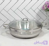 تابه استیل درب پیرکس سایز ۳۲ نیچی NP-32
