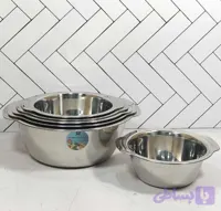 سرویس لگن ۶ پارچه گرد استیل زومبا مدل ZB-1506 دسته دار