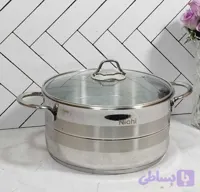 قابلمه استیل دو دسته ۲۶ نیچی درب پیرکس NC-26-2