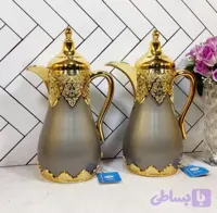 فلاسک جفتی فانتزی چای و قهوه نجیب طوسی NB3560F