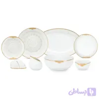 سرویس چینی ۳۰ پارچه پردیس قالب هرمس ۹۱۸B کف گل ابرا ۶ نفره