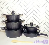 سرویس قابلمه ۱۱ پارچه گرانیتی مشکی بوش