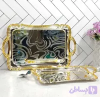 سینی استیل طلایی ریپل اوربیت ۲ تیکه مدل 1487GS2 استیل با کیفیت بسیار بالا
