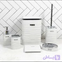 ست بهداشتی ۶ پارچه پدالی رزمن طرح کرلی سفید