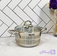 قابلمه استیل دو دسته 16 نیچی درب پیرکس NC-16-2