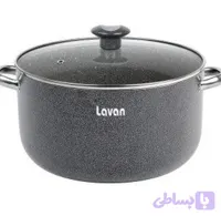 قابلمه ۴۰ سانتی گرانیتی لاوان مدل تیتان طوسی دو دسته درب پیرکس
