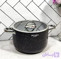 قابلمه گرانیتی مشکی سایز 18 زومبا درب پیرکس