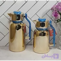 ست فلاسک دو قلو رگال آبی طلایی