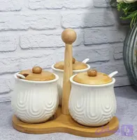 جا ادویه سه تایی چوب و سرامیک WS-213