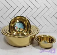سرویس لگن طلایی گرد 6 پارچ لبه دار زومبا