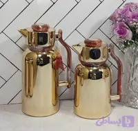 ست فلاسک دو قلو رگال قرمز طلایی
