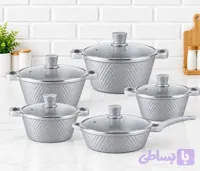 سرویس قابلمه ۱۱ پارچه گرانیتی طوسی بوش