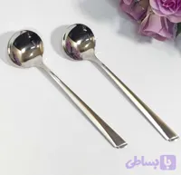 قاشق سوپ خوری تمام استیل خطی ۶ عددی با کیفیت بالا