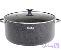 قابلمه ۳۲ سانتی گرانیتی لاوان مدل تیتان طوسی دو دسته درب پیرکس