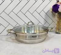 تابه استیل درب پیرکس سایز ۲۸ نیچی NP-28