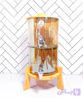 کلمن شیشه ای پایه چوبی درب چوبی