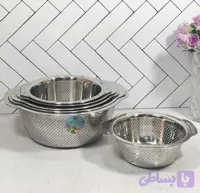 سرویس آبکش ۶ پارچه استیل زومبا مدل ZB-1507 دسته دار