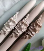 شمع قلمی با گل برجسته