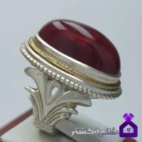 انگشتر عقیق سرخ کلوخه آبدار کد150