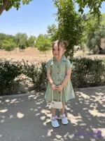 پیراهن دخترانه تابستونی لنین نخی خنک
