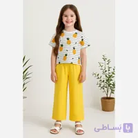 ست کراپ شلوار بچگانه دخترانه لینن سایز45و50