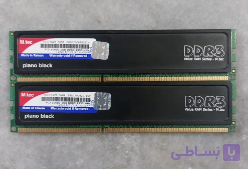 رم 2 گیگ ddr3 دسکتاپ ۱۳۳۳ جفت دوال کانال استوک و کاملا سالم
