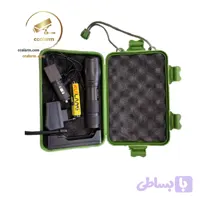چراغ قوه دوکاره UV و سفید زوم‌دار مدل MD-K04-2 با شارژ USB Type-C