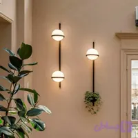 چراغ دیواری مدرن فلزی مشکی میله‌ای کره‌ای D129