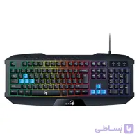 کیبورد مخصوص بازی جنیوس Scorpion K215 سوئیچ ممبران، Full-Size، نورپردازی RGB